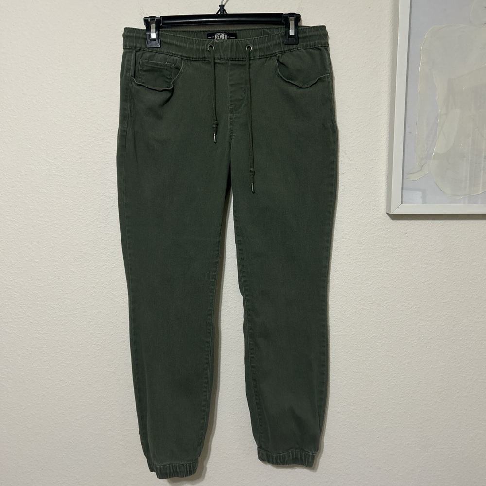 Rewash Olive Green Cargo Joggers Size Medium Drawstring Elastic Waist